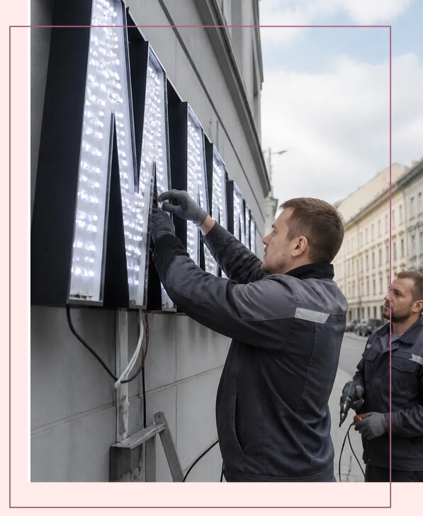 Изготовление и монтаж светодиодных LED вывесок в Реутове