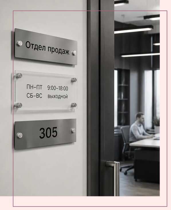Офисные таблички на дверь в Реутове по цене от 5099 р. | Аванза-Ртв